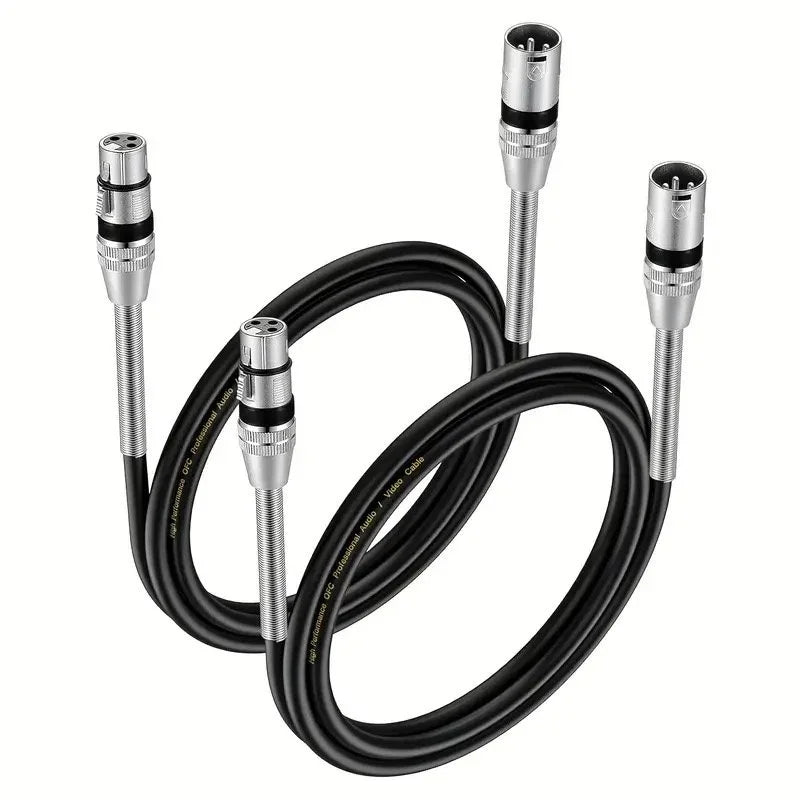 2pcs Heavy-Duty Professional XLR Cable 3ft