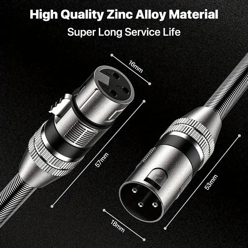 2pcs Heavy-Duty Professional XLR Cable 3ft