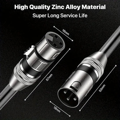 2pcs Heavy-Duty Professional XLR Cable 3ft