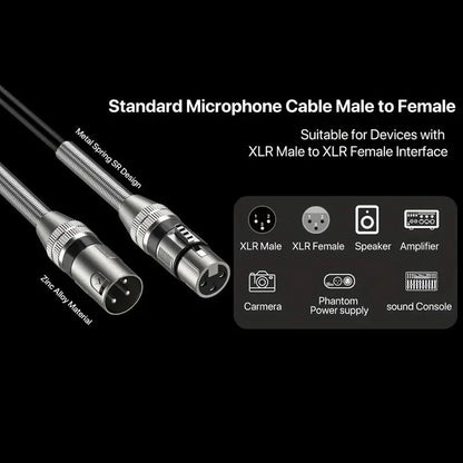 2pcs Heavy-Duty Professional XLR Cable 3ft