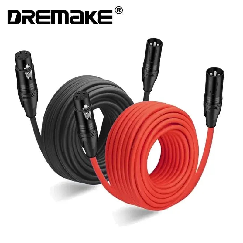 2-Pack DREMAKE Professional XLR Microphone & DMX Cable 1M-10M