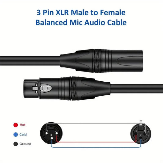 2-Pack DREMAKE Professional XLR Microphone & DMX Cable 1M-10M