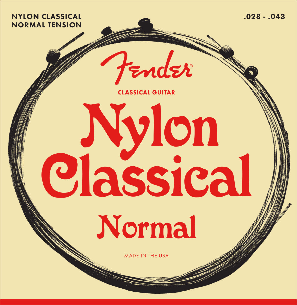Fender Nylon Acoustic Strings, 130 Clear/Silver, Ball End, 28-43
