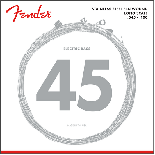 Fender Stainless 9050's Bass Strings, Stainless Steel Flatwound, 9050L 45-100